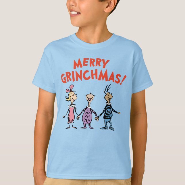 Vems håller händer Glad Grinchmas T Shirt (Framsida)