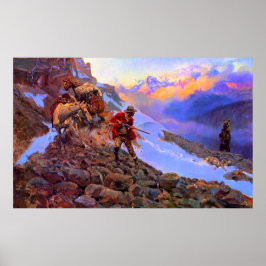 Vems Kött Man mot Grizzly Charles Marion Russell Poster