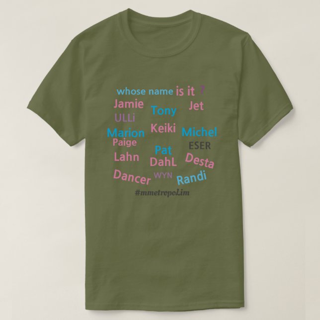 Vems Namn är det? /MALE & FEMALE/ZAZZLE/alla storl T Shirt (Design framsida)