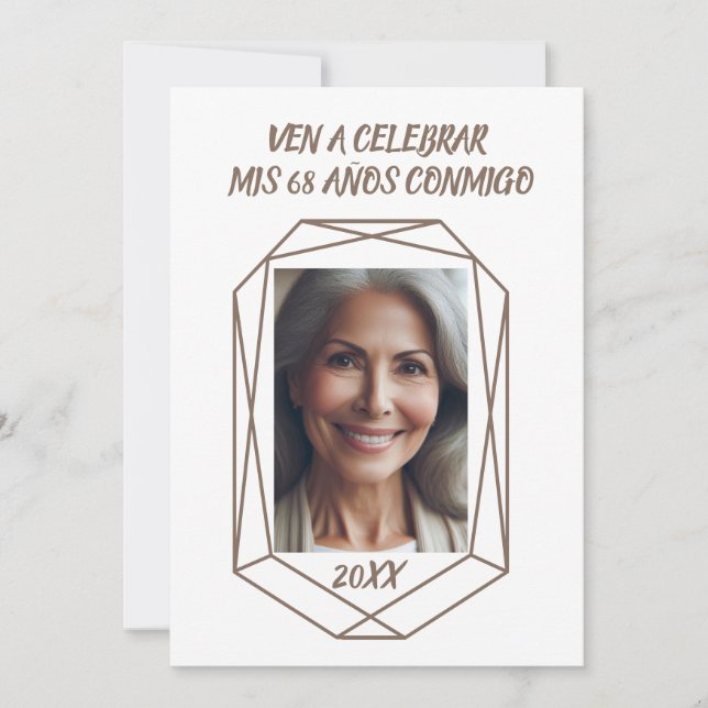 Ven A Celebrar mis 68 Años Fiesta de Cumpleaños Inbjudningar (Framsida)