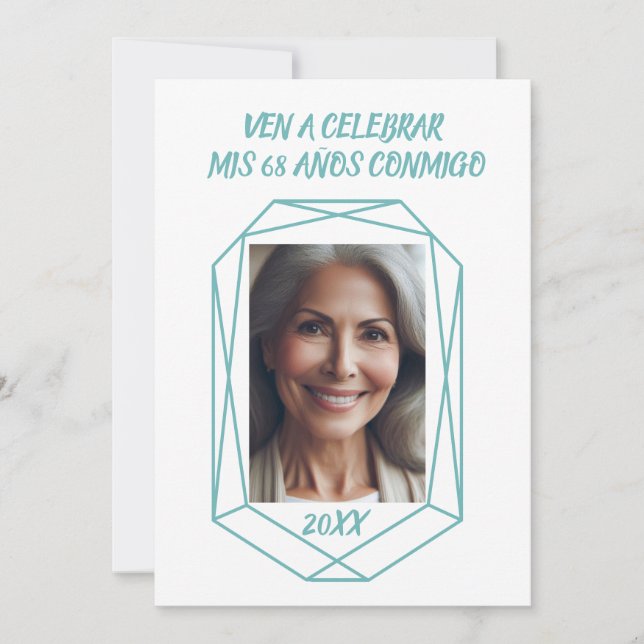 Ven A Celebrar mis 68 Años Fiesta de Cumpleaños Inbjudningar (Framsida)