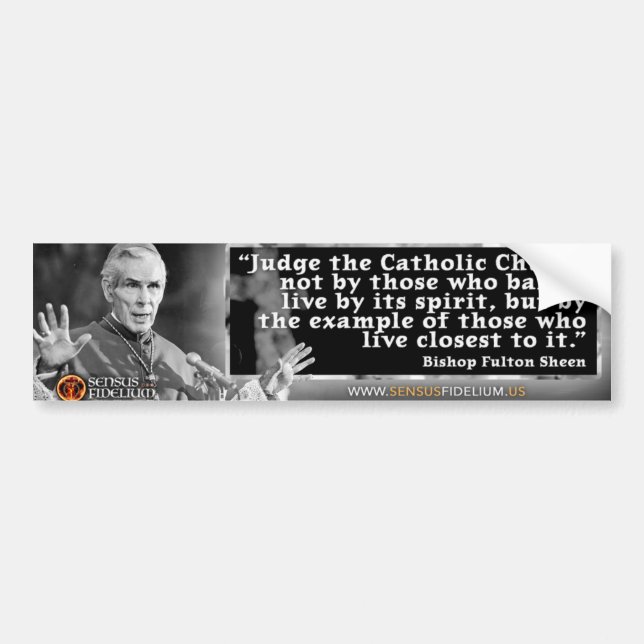 Ven Fulton Sheen "Juding the Church" Sticker Bildekal (Framsidan)