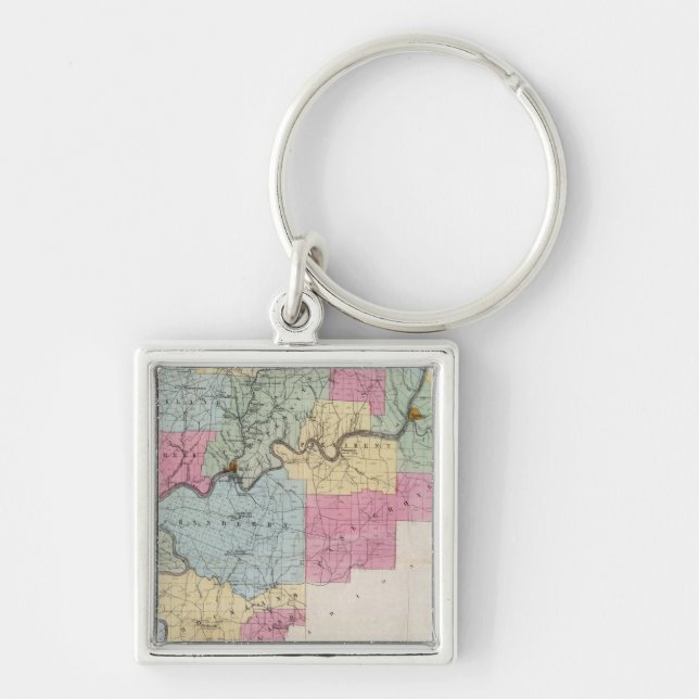 Venango Co, Pa Fyrkantig Silverfärgad Nyckelring (Framsidan)