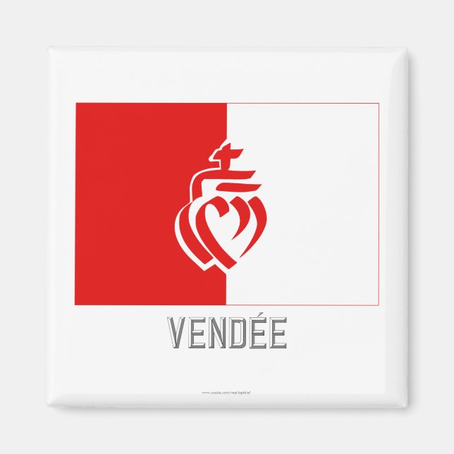Vendée flagga med namn magnet (Framsidan)