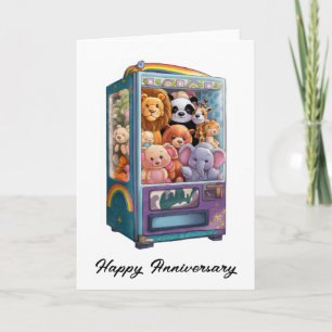 Vending maskin fylld med nallar kort