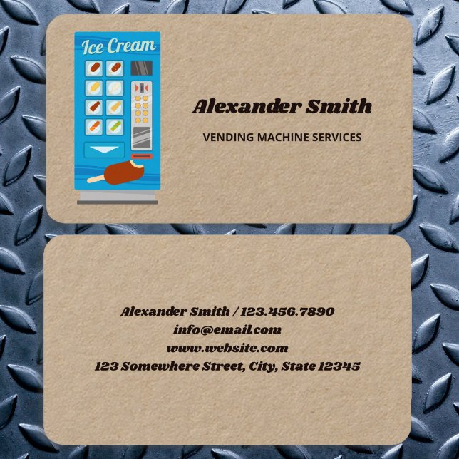 Vending Maskiner Kraft Visitkort (Vending Kraft Business Cards)