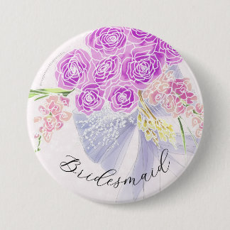 Vendretti Blå Bow Bouquet på Rosa - Brudtärna Knapp