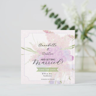 Vendretti Blå Genomskinlig Båge och Bukett på Rosa Spara Datumet