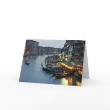 Venedig afton över den storslagna kanalen