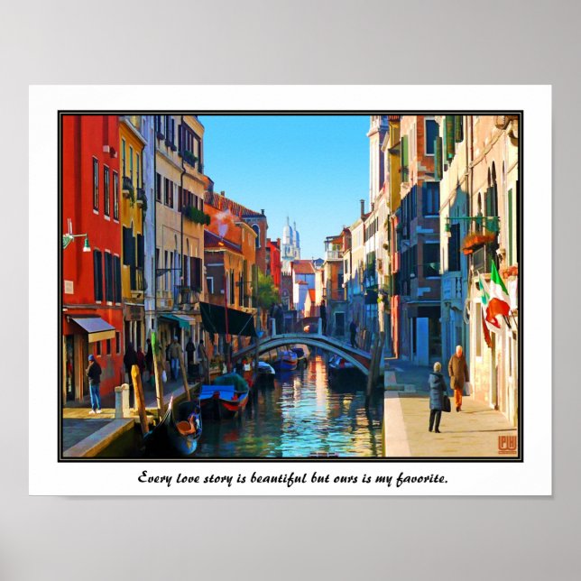 Venedig Alley med Kärlek-citat Poster (Framsidan)