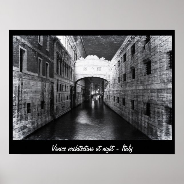 Venedig - Arkitektur på natten nr 1 (Affisch) Poster (Framsidan)