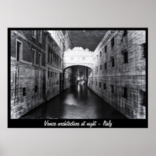Venedig - Arkitektur vid natten nr 1 (Poster) Poster