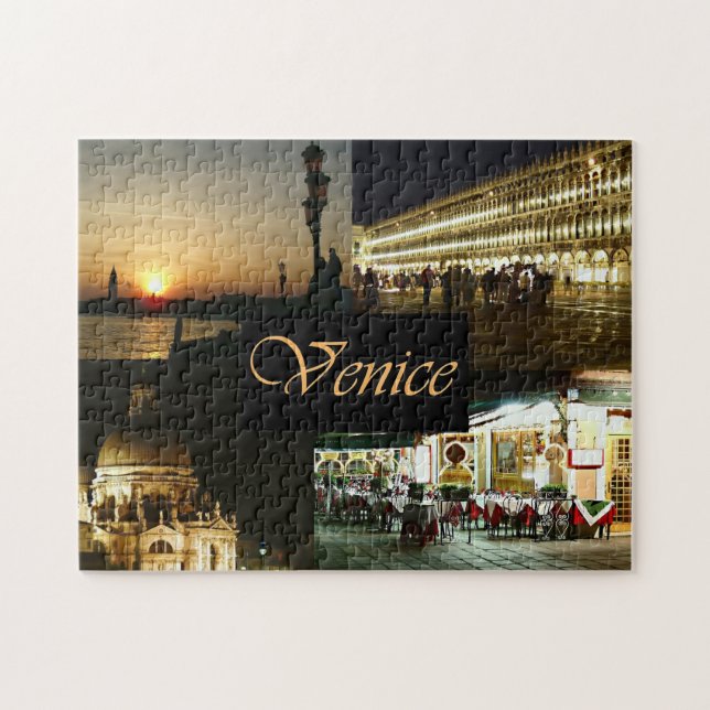 Venedig av Night Pussel (Horisontell)
