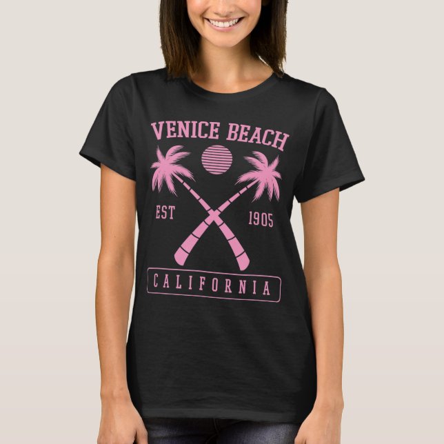 Venedig Beach California grundades 1905 Retro Pal T Shirt (Framsida)