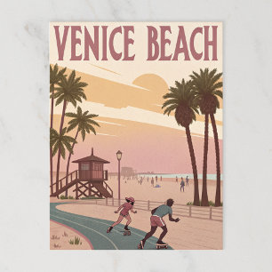 Venedig Beach-Skater i Retro Vykort