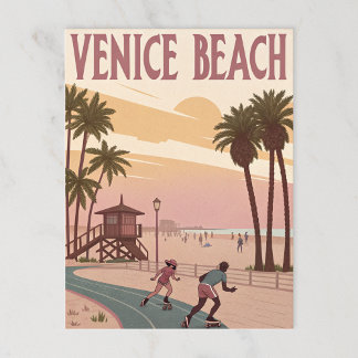 Venedig Beach-Skater i Retro Vykort