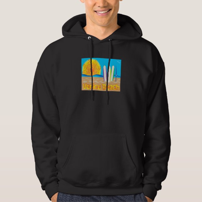 Venedig Beach Sol Sand and Surfa - Beach Merch Hoodie (Framsida)