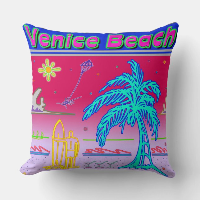 ’Venedig Beach’ Surfer Pillow Kudde (Framsida)