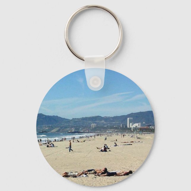 Venedig Beach Tittar norrut med Santa Monic Nyckelring (Framsida)