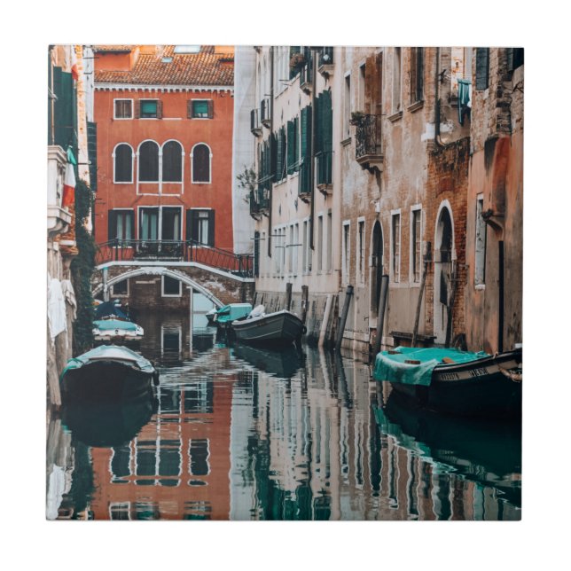 Venedig Boats Kakelplatta (Framsidan)