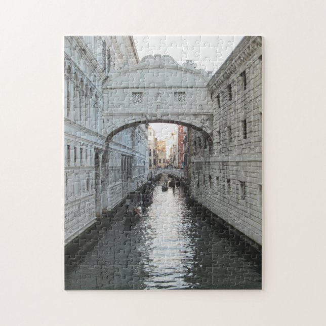 Venedig Bridge of Signs Photograph Jigszle Puzzle Pussel (Vertikal)