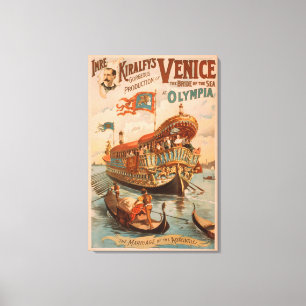 Venedig brud av havet på Olympia gondoler Canvastryck