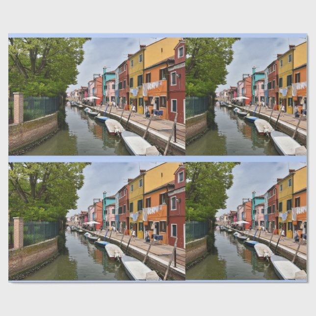 Venedig Burano Kaffe Mugg Presentpapper (Platt)
