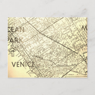 Venedig, CA Vintage Karta Vykort