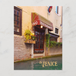 Venedig Canal Architecture Ristorante Street Vykort