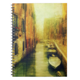 Venedig Canal Balcony Painting Anteckningsbok