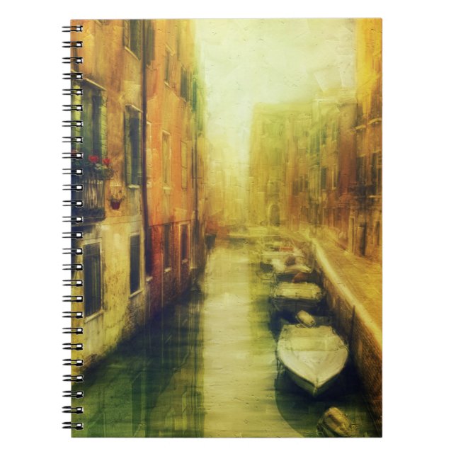 Venedig Canal Balcony Painting Anteckningsbok (Framsidan)