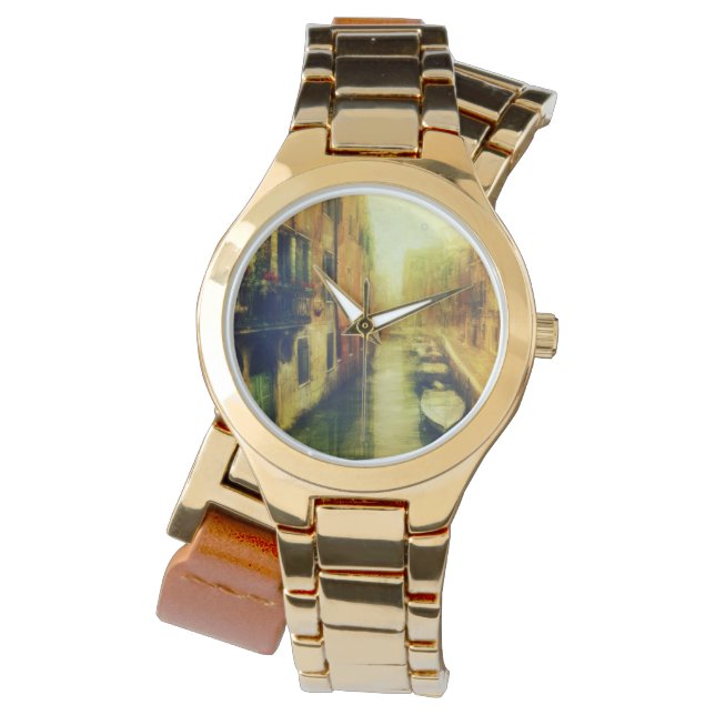 Venedig Canal Balcony Painting Armbandsur (Framsida)