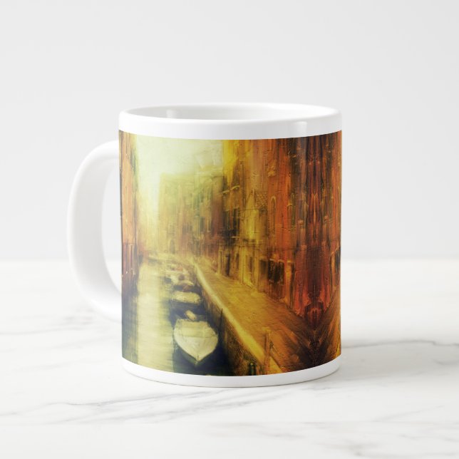 Venedig Canal Balcony Painting Jumbo Mugg (Framsida vänster)