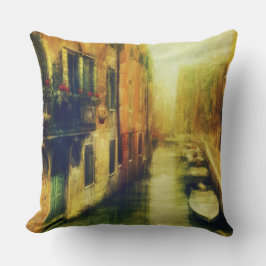 Venedig Canal Balcony Painting Kudde