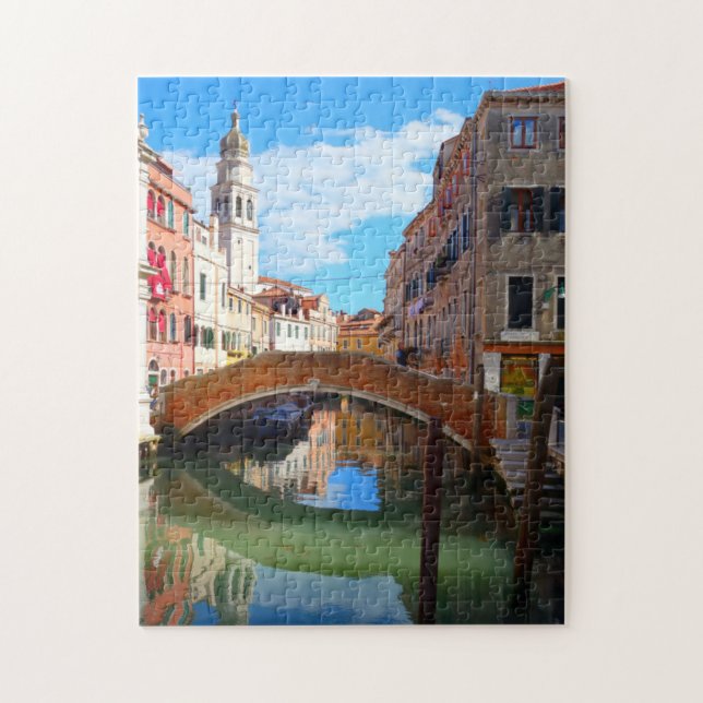 Venedig Canal bridge & Italienska torn, Italien Pussel (Vertikal)