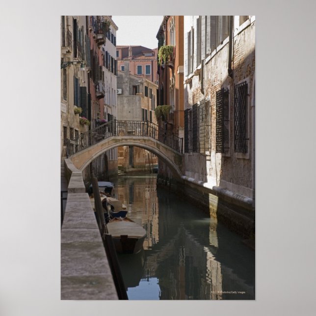 Venedig Canals och Stone bridge Poster (Framsidan)