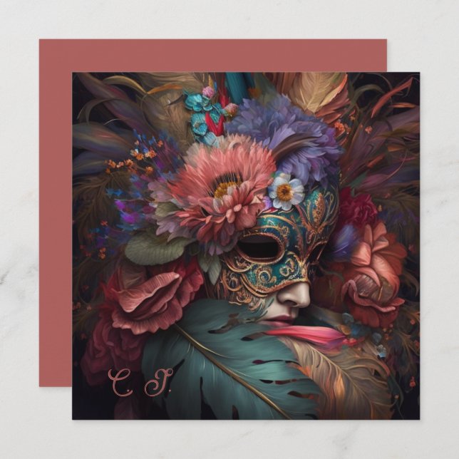 Venedig Carnival-Blommigtar (Fram/baksida)