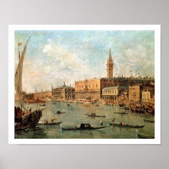 Venedig: Doge's Palace och Molo från Ba Poster (Framsidan)