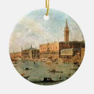 Venedig: Doge'sens slott och Molo från baen Julgransprydnad Keramik