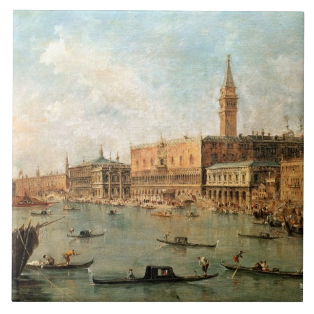Venedig: Doge'sens slott och Molo från baen Kakelplatta (Framsidan)