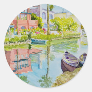 Venedig färger runt klistermärke