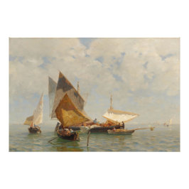 Venedig, fiskefartyg i lagunen (1889) fototryck