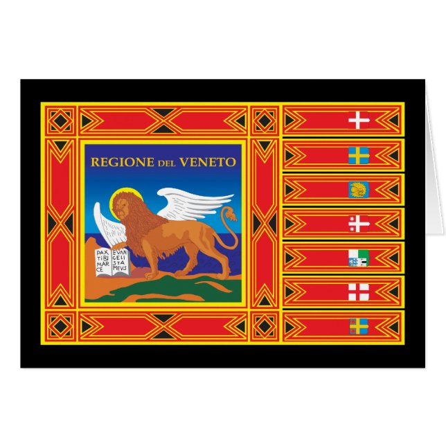Venedig flagga hälsningskort (Framsidan Horizontal)