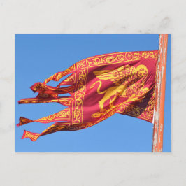 Venedig Flagga Vykort