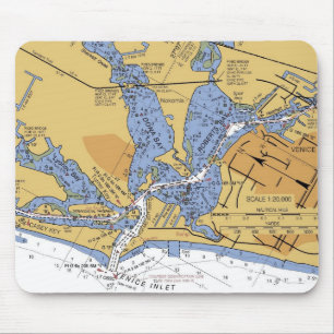 Venedig Florida den nautiska hamnen kartlägger Musmatta