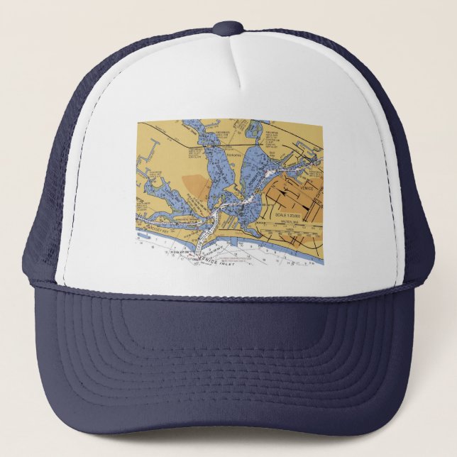 Venedig Florida den nautiska hamnen kartlägger Truckerkeps (Framsida)