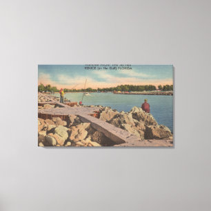 Venedig, Florida - Fiskeresektionen på Jettitydern Canvastryck