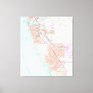 Venedig Florida Karta (1973) Canvastryck