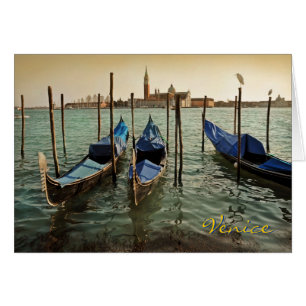 Venedig gondoler hälsningskort