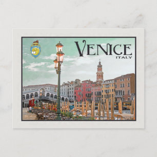 Venedig - Grand Canal och Rialto Bridge Vykort